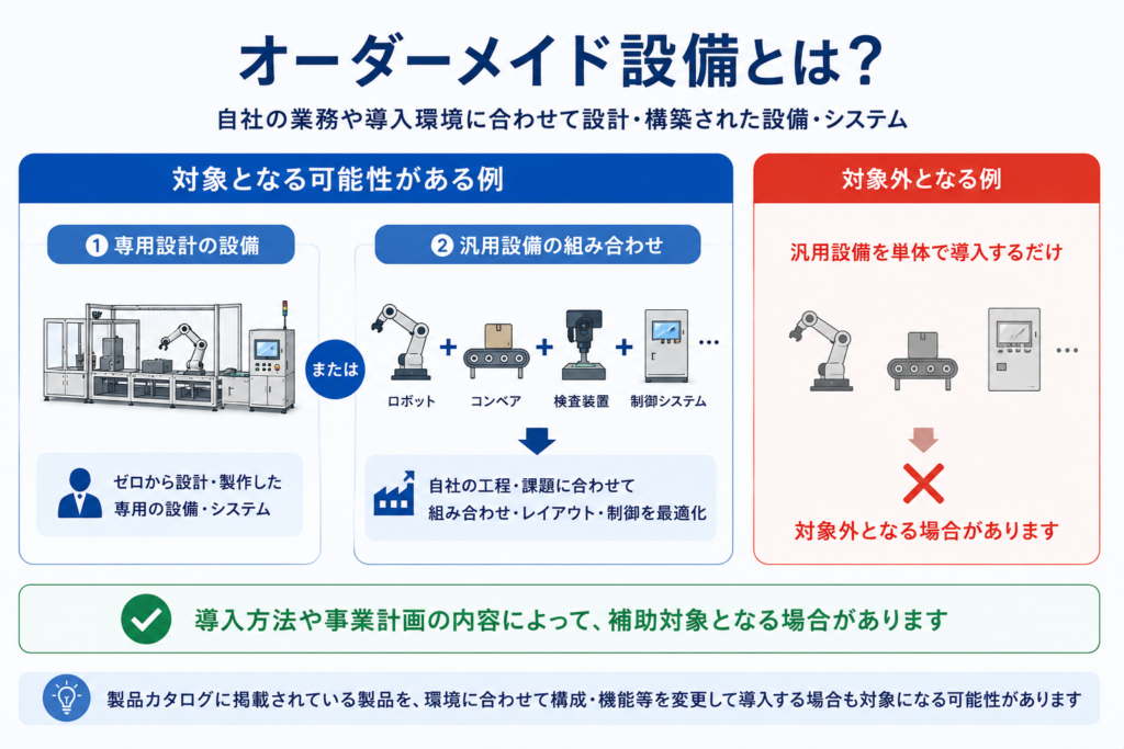 省力化投資補助金におけるオーダーメイド設備の考え方
