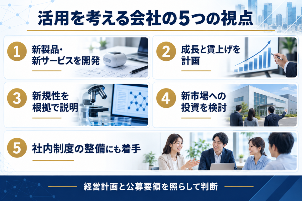 新事業進出・ものづくり補助金　活用を考える会社の視点