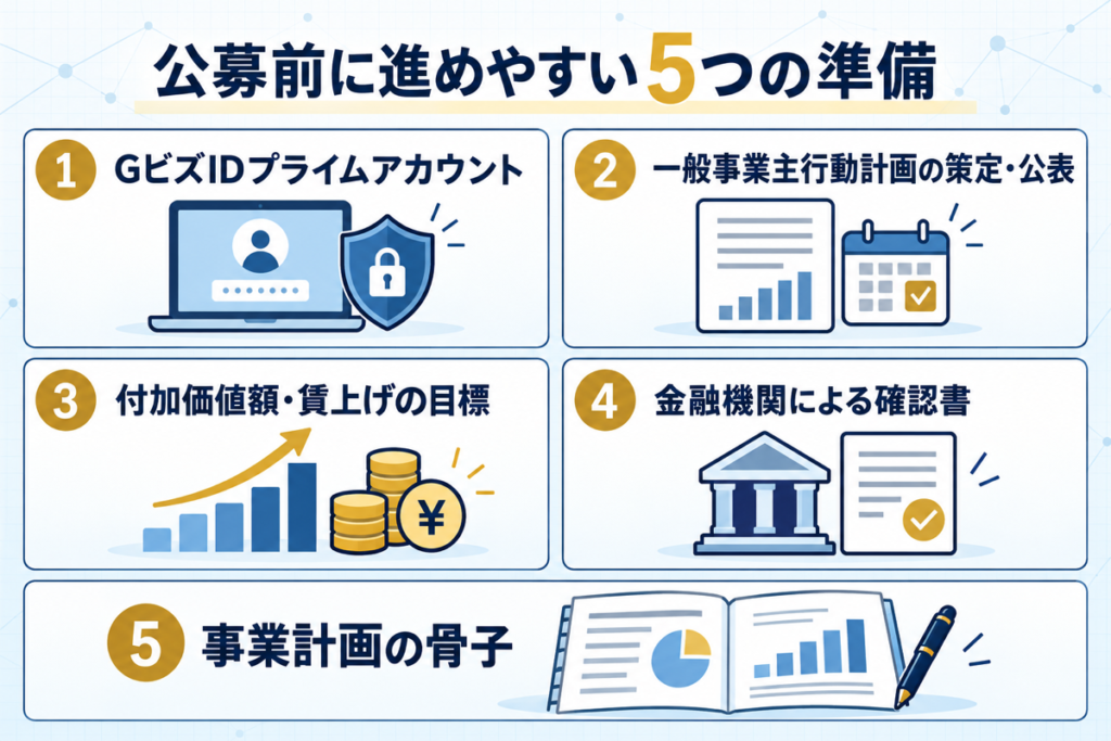 新事業進出・ものづくり補助金の5つの準備